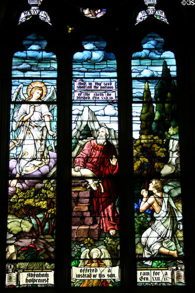 Abraham's sacrifice stained glass window of Cathedral of Saint Helena. Helena, MT.