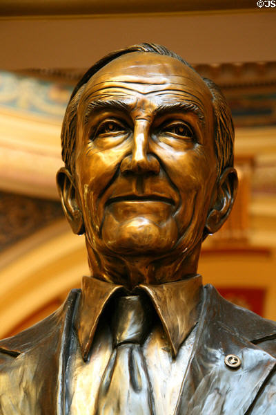 Statue of Mike Mansfield, longtime leader of U.S. Senate in Montana State Capitol. Helena, MT.