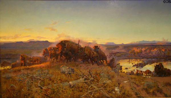 When the Land Belonged to God painting (1914) by Charles Marion Russell at Montana Historical Society museum. Helena, MT.