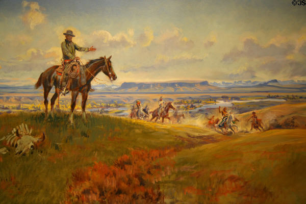 Charles M. Russell & His Friends painting (1922) by Charles Marion Russell at Montana Historical Society museum. Helena, MT.