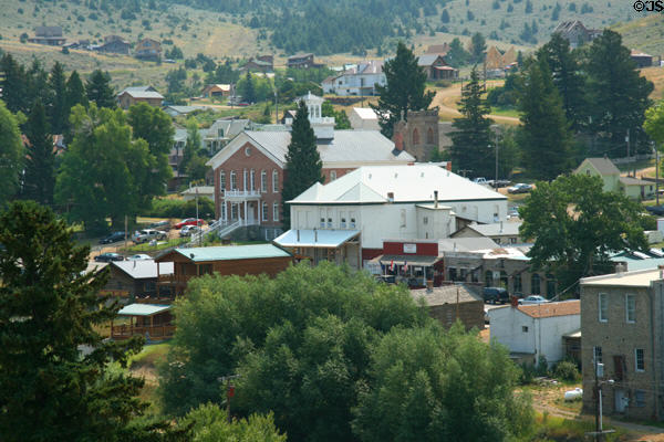 Heritage buildings of Virginia City as they stood when gold rush ended & capital moved to Helena. Virginia City, MT.