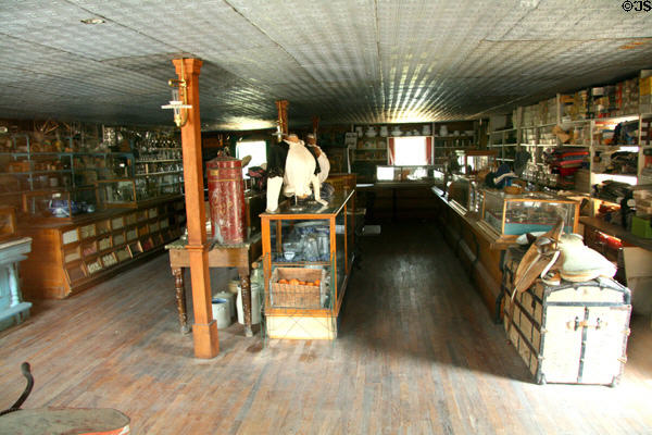 Interior of Dance & Stuart Mercantile Store. Virginia City, MT.