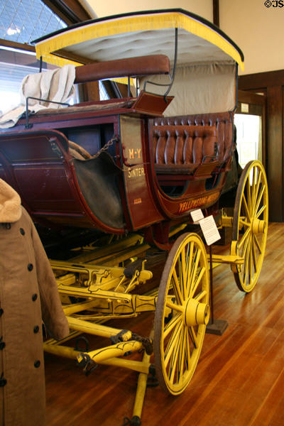 Open Sinter touring coach (1912) of Yellowstone-Western Co. built by Abbot & Downing Co., Concord, NH, at Museum of the Yellowstone. West Yellowstone, MT.