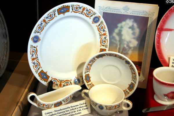 Galetea china pattern by Syracuse used (1926-44) at Yellowstone's Gallatin Gateway Inn at Museum of the Yellowstone. West Yellowstone, MT.