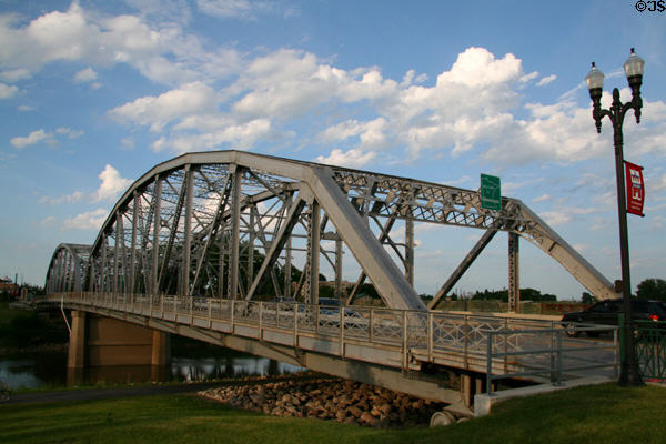 Sorlie Memorial Bridge (1929) over Red River. Grand Forks, ND. On National Register.