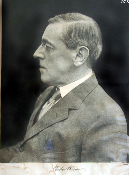 Portrait of Woodrow Wilson by Pach Brothers of New York at Aurora Plainsman Museum. Aurora, NE.