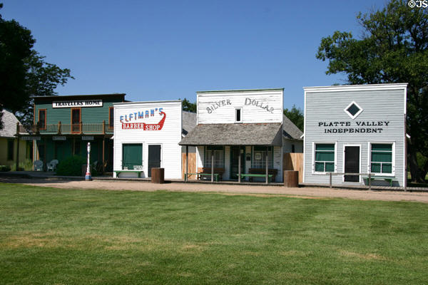 Row of frontier buildings at Stuhr Museum. Grand Island, NE.