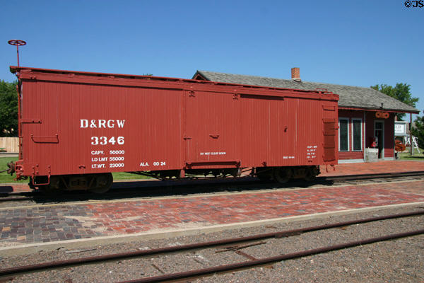 Durango & Rio Grande Western (D&RGW) boxcar at Stuhr Museum. Grand Island, NE.