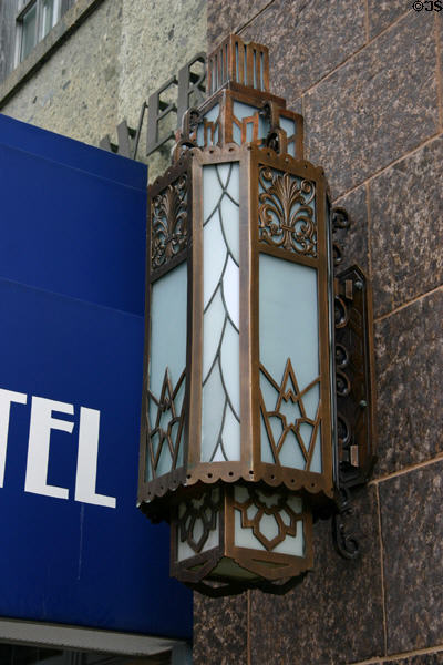 Art Deco lamp of Redick Plaza Hotel. Omaha, NE.