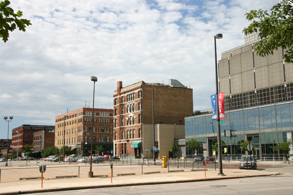 Heritage buildings on 11th St. beside Old Market. Omaha, NE.