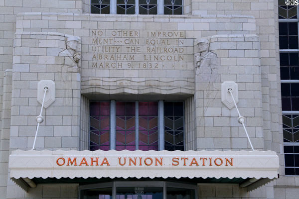 Art Deco details of Omaha Union Station. Omaha, NE.
