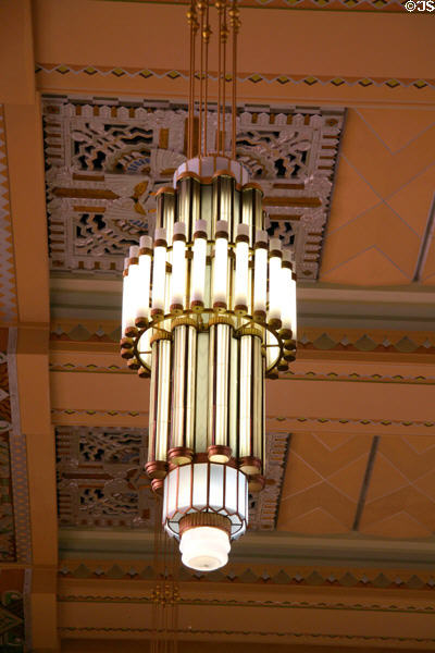 Art Deco lamp of Omaha Union Station. Omaha, NE.