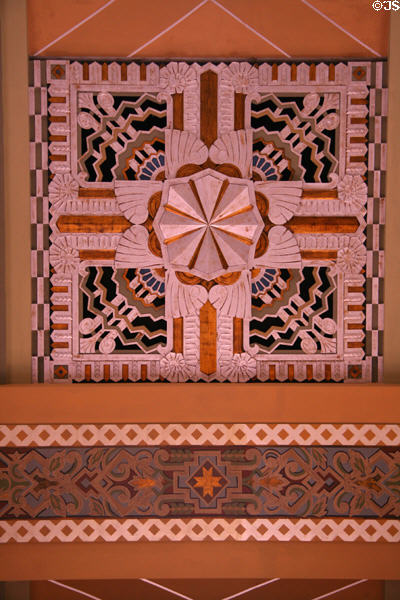 Art Deco ceiling panel of Omaha Union Station. Omaha, NE.
