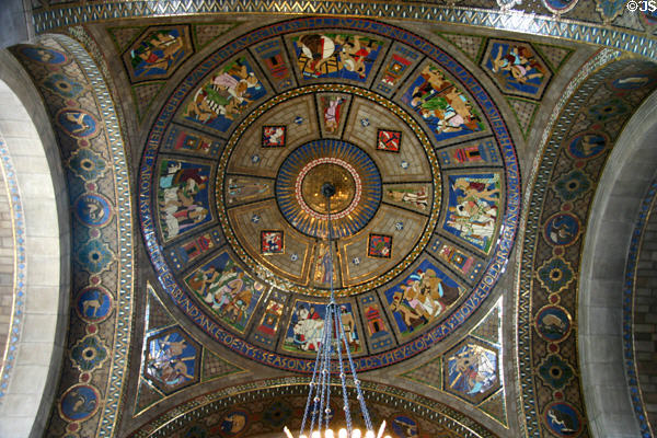 Mosaic on north entrance ceiling in Nebraska State Capitol. Lincoln, NE.