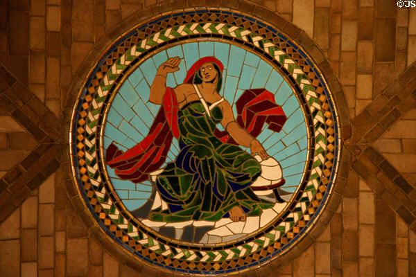 Foyer ceiling mosaic of present in Nebraska State Capitol. Lincoln, NE.