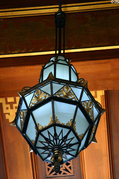 Lamp in Unicameral chamber Nebraska State Capitol. Lincoln, NE.