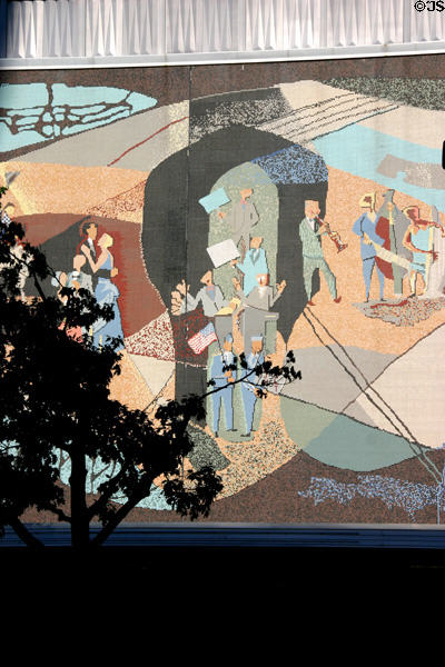 Detail of mural on Pershing entertainment complex. Lincoln, NE.