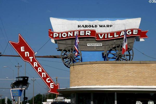 Harold Warp Pioneer Village Foundation entrance, one of the largest collection of collections in the USA. Minden, NE.