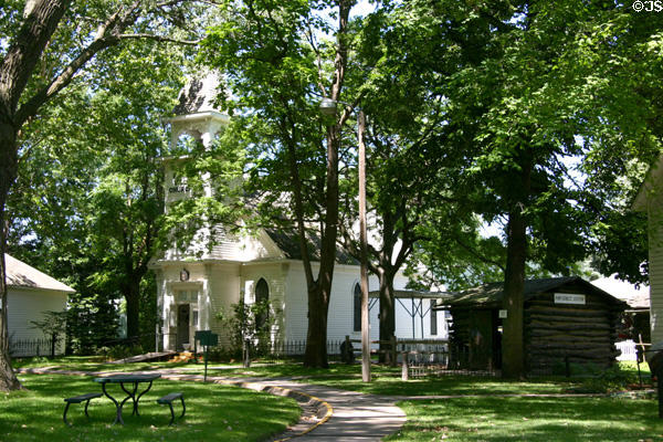 Pioneer Village green & church at Warp Foundation. Minden, NE.