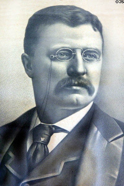 Print of Theodore Roosevelt at Warp Pioneer Village. Minden, NE.