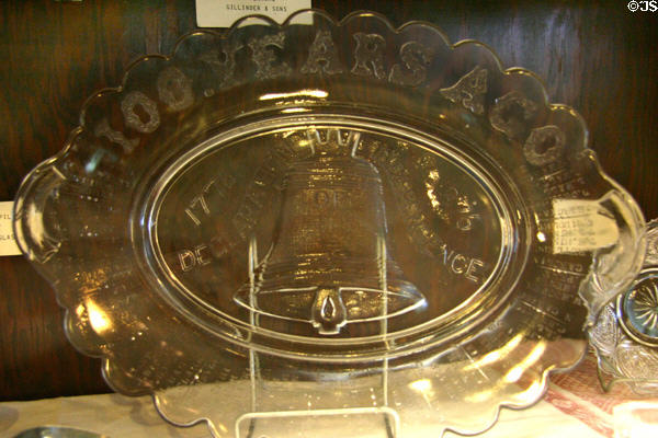 Liberty Bell glass plate (1876) by Gillinder & Sons at Warp Pioneer Village. Minden, NE.