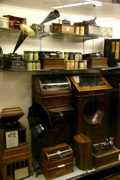 Collection of phonographs at Warp Pioneer Village. Minden, NE.