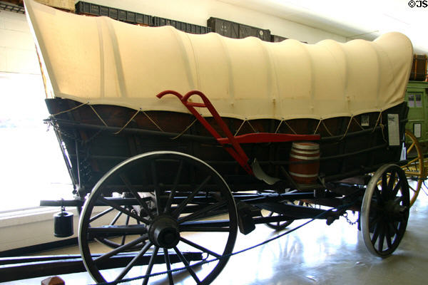 Conestoga Wagon (1830) noted for an arched floor at Warp Pioneer Village. Minden, NE.