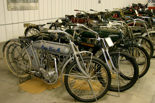 Collection of antique motorcycles at Warp Pioneer Village. Minden, NE.
