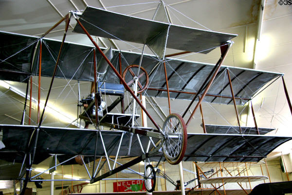 Curtiss biplane used by Charles K. Hamilton on June 13, 1910 to set 3 hour 27 minute record for return trip New York to Philadelphia at Warp Pioneer Village. Minden, NE.