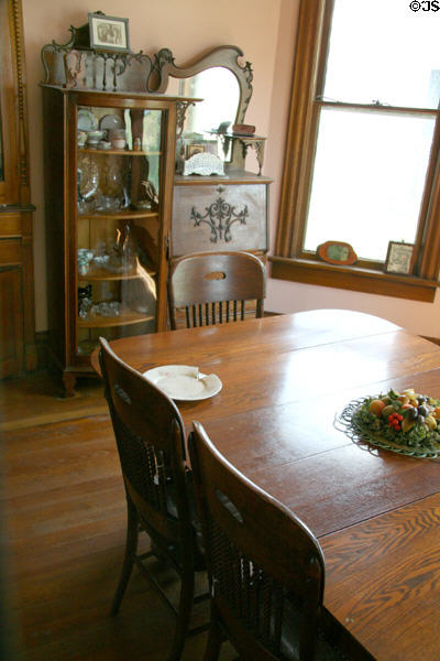 Original dining room furniture of Fredricksen House at County Historical Museum. North Platte, NE.