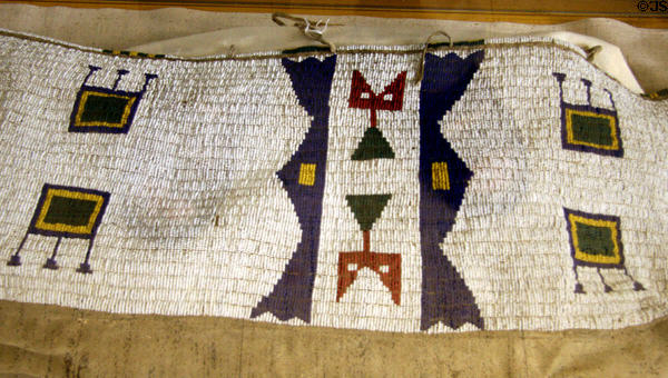 Ogallala Sioux beadwork papoose carrier (c1880-90) at Lincoln County Historical Museum. North Platte, NE.