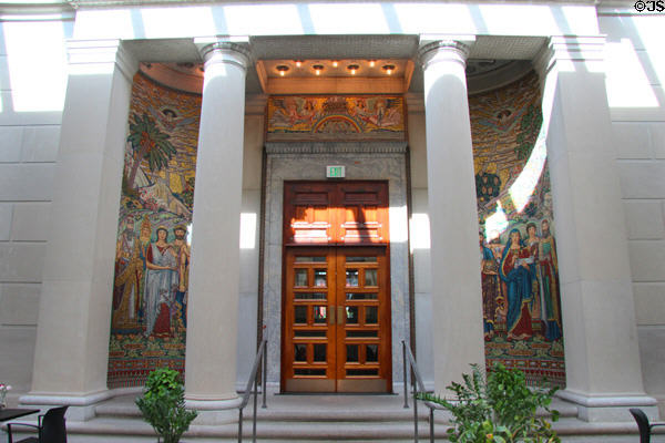 Entrance to original museum building (1929) now in atrium at Currier Museum of Art. Manchester, NH. Architect: Edward Tilton.