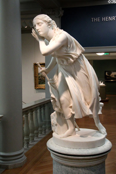 Nydia, blind flower girl of Pompeii marble sculpture (1863) by Randolph Rogers at Currier Museum of Art. Manchester, NH.