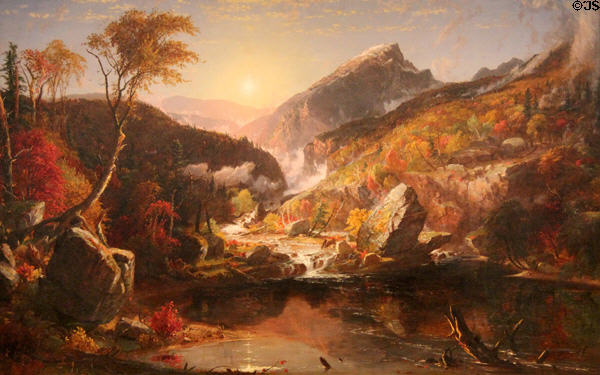 Winter Landscape, North Conway, NH painting (1857) by Jasper Francis Cropsey of New York at Currier Museum of Art. Manchester, NH.