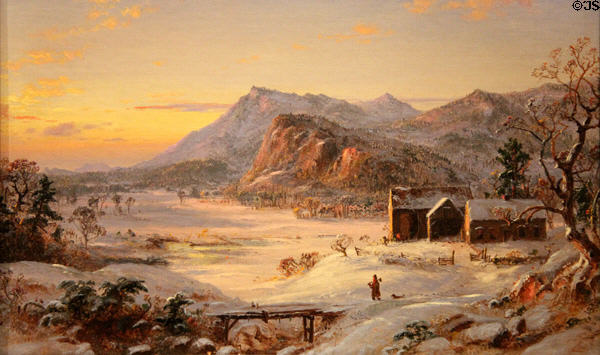 Indian Summer Morning in White Mountains painting (1859) by Jasper Francis Cropsey of New York at Currier Museum of Art. Manchester, NH.