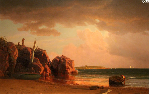 View near Newport painting (1859) by Albert Bierstadt at Currier Museum of Art. Manchester, NH.