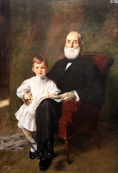 Portrait of Master Otis Barton & his Grandfather (1903) by William Merritt Chase at Currier Museum of Art. Manchester, NH.