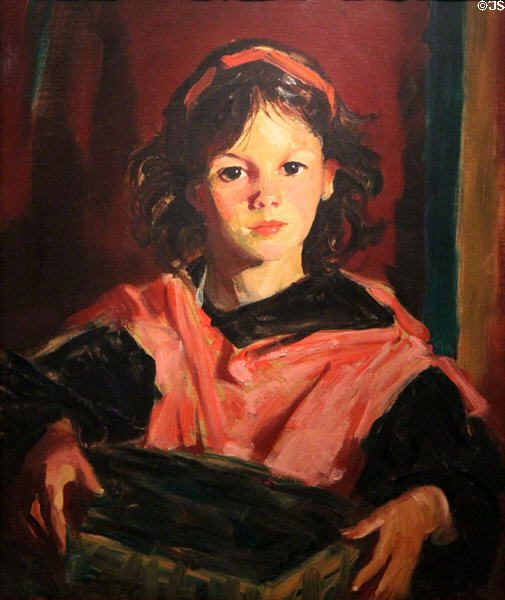 Mary Ann with her Basket painting (1926) by Robert Henri of New York City at Currier Museum of Art. Manchester, NH.