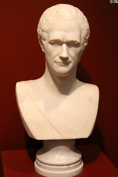 Marble bust of Alexander Hamilton (1794) by Giuseppe Ceracchi of Paris at Currier Museum of Art. Manchester, NH.