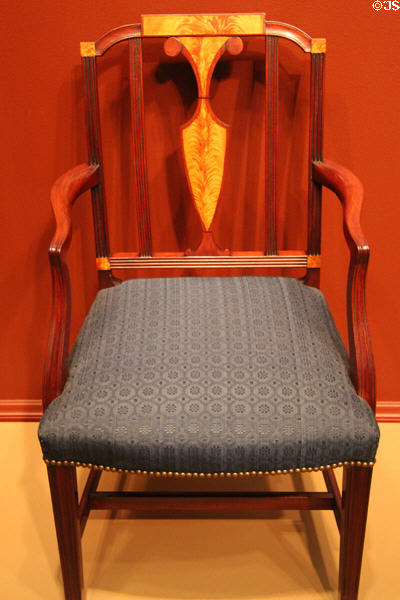 Armchair (1805-11) attrib. to Langley Boardman of Portsmouth, NH at Currier Museum of Art. Manchester, NH.