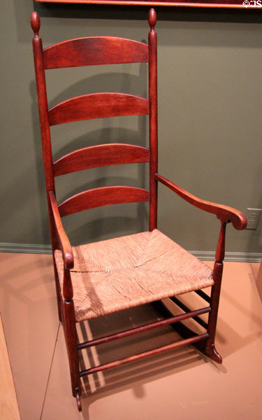 Rocking chair (c1850) from Enfield Shaker Village, NH at Currier Museum of Art. Manchester, NH.
