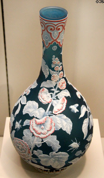 Cameo cut glass vase (c1895) by Stevens & Williams of Stourbridge, England at Currier Museum of Art. Manchester, NH.