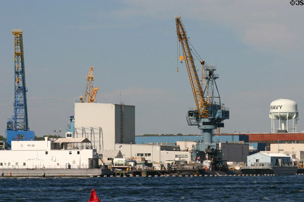 Cranes at Portsmouth Naval Shipyard. Portsmouth, NH.
