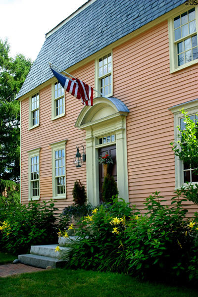 Oracle House where the first newspaper in New Hampshire was published by Charles Peirce in the 18th C. at Strawbery Banke. Portsmouth, NH.