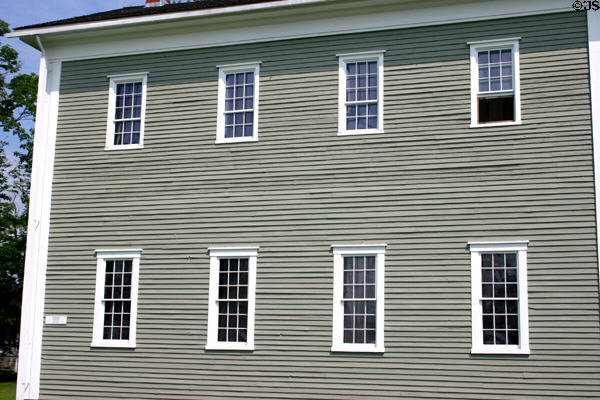 Windows of school house at Canterbury Shaker Village. NH.