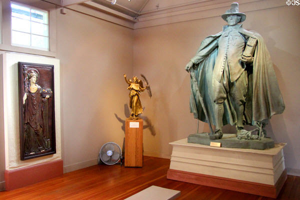 Ceres decorative panel, Victory from General Sherman Monument, & The Puritan sculptures by Augustus Saint-Gaudens at Saint-Gaudens NHS. Cornish, NH.
