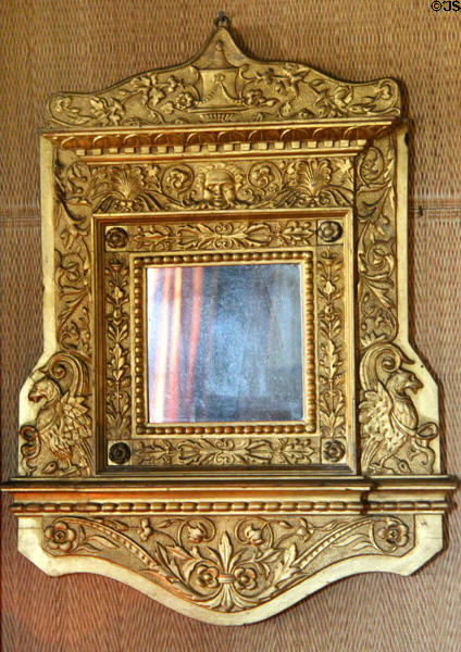 Wall mirror (c1889) by American painter Elihu Vedder in Aspet North parlor at Saint-Gaudens NHS. Cornish, NH.