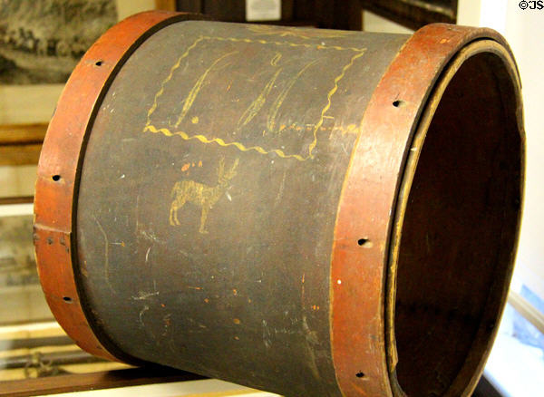 Civil War drum with painted barrel at Woodman Museum. Dover, NH.