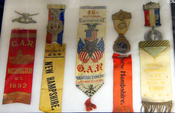 GAR encampment ribbons (1890s) at Woodman Museum. Dover, NH.