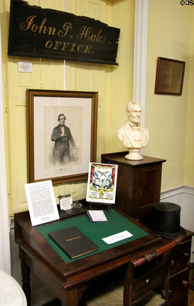 Secretary desk & presidential mementos at Woodman Museum. Dover, NH.